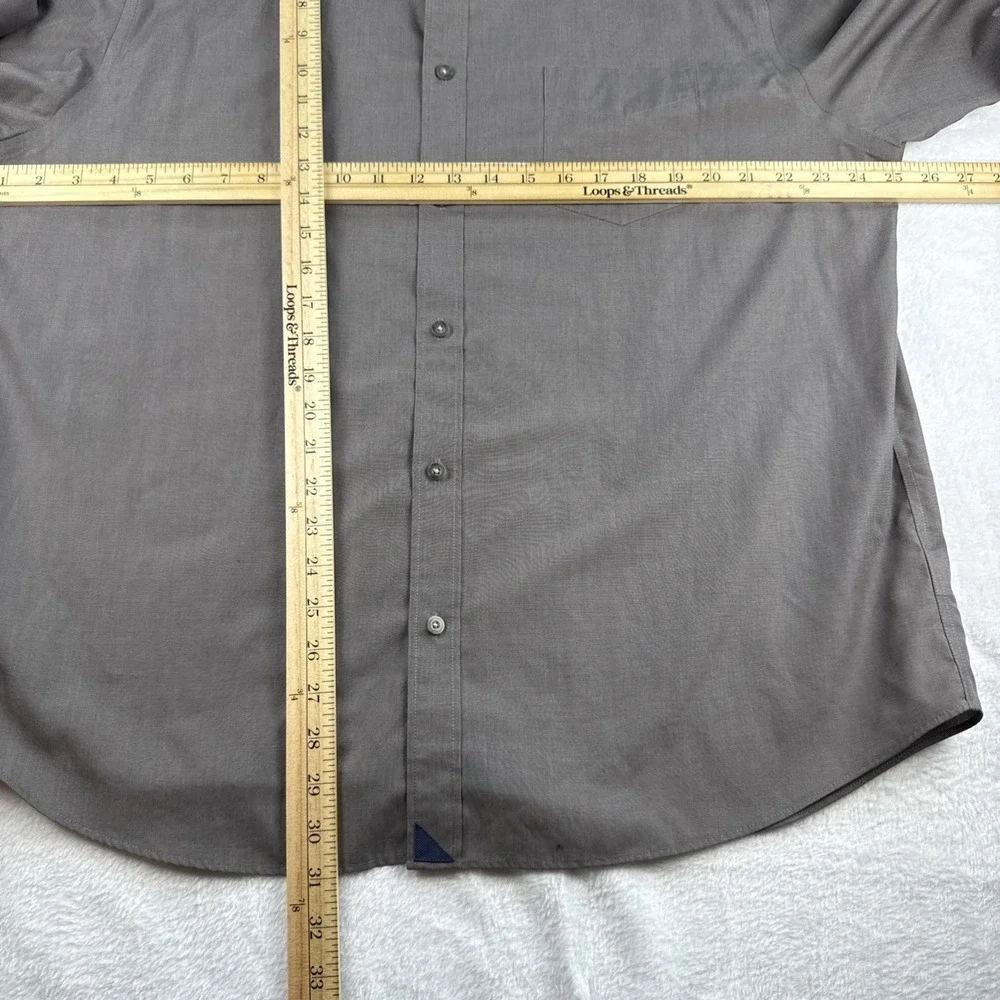 Untuckit Slim Fit Wrinkle Free Mens XXL Solid Gray‎ Button Up Long Sleeve